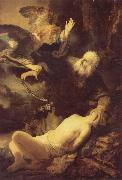 REMBRANDT Harmenszoon van Rijn The Angel Stopping Abraham from Sacrificing Isaac to God oil painting picture wholesale